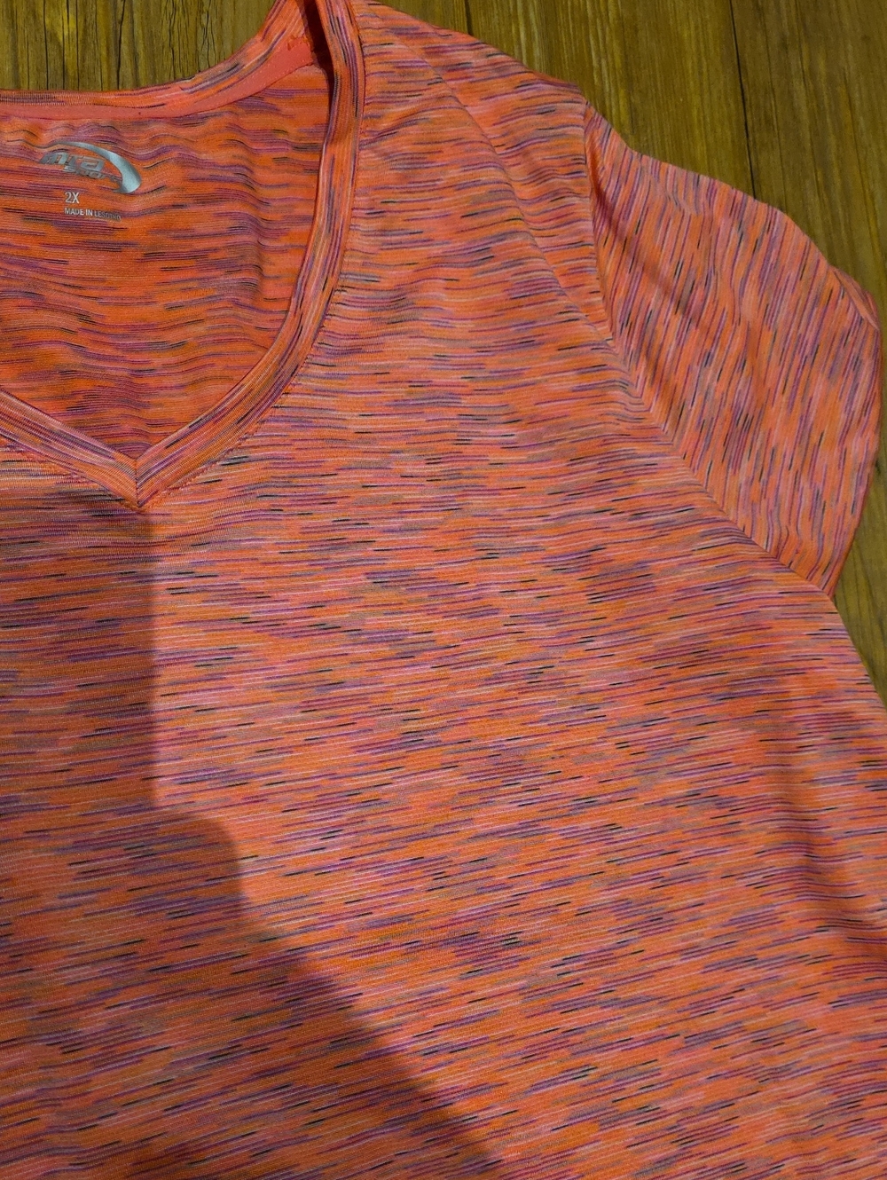 Women's Coral Space-Dye V-Neck Tee - Picture 3 of 5